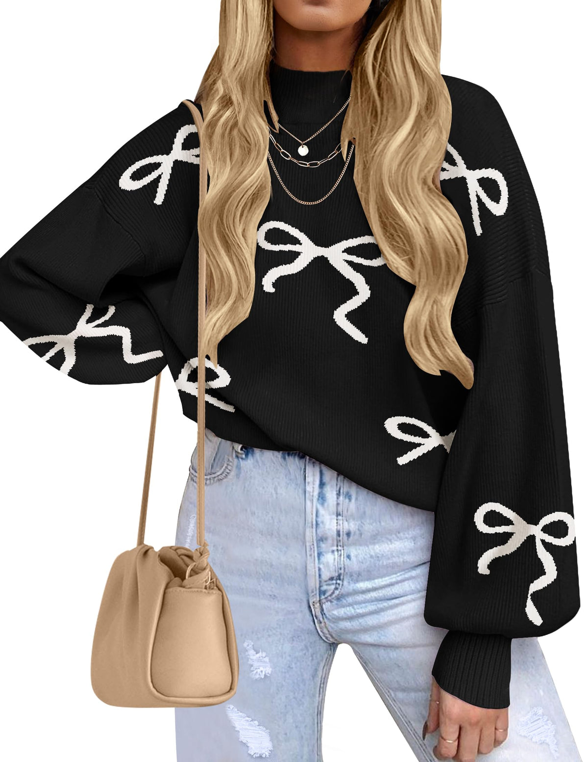 ZESICA Women's Turtleneck Oversized Sweaters 2026 Fall Outfits