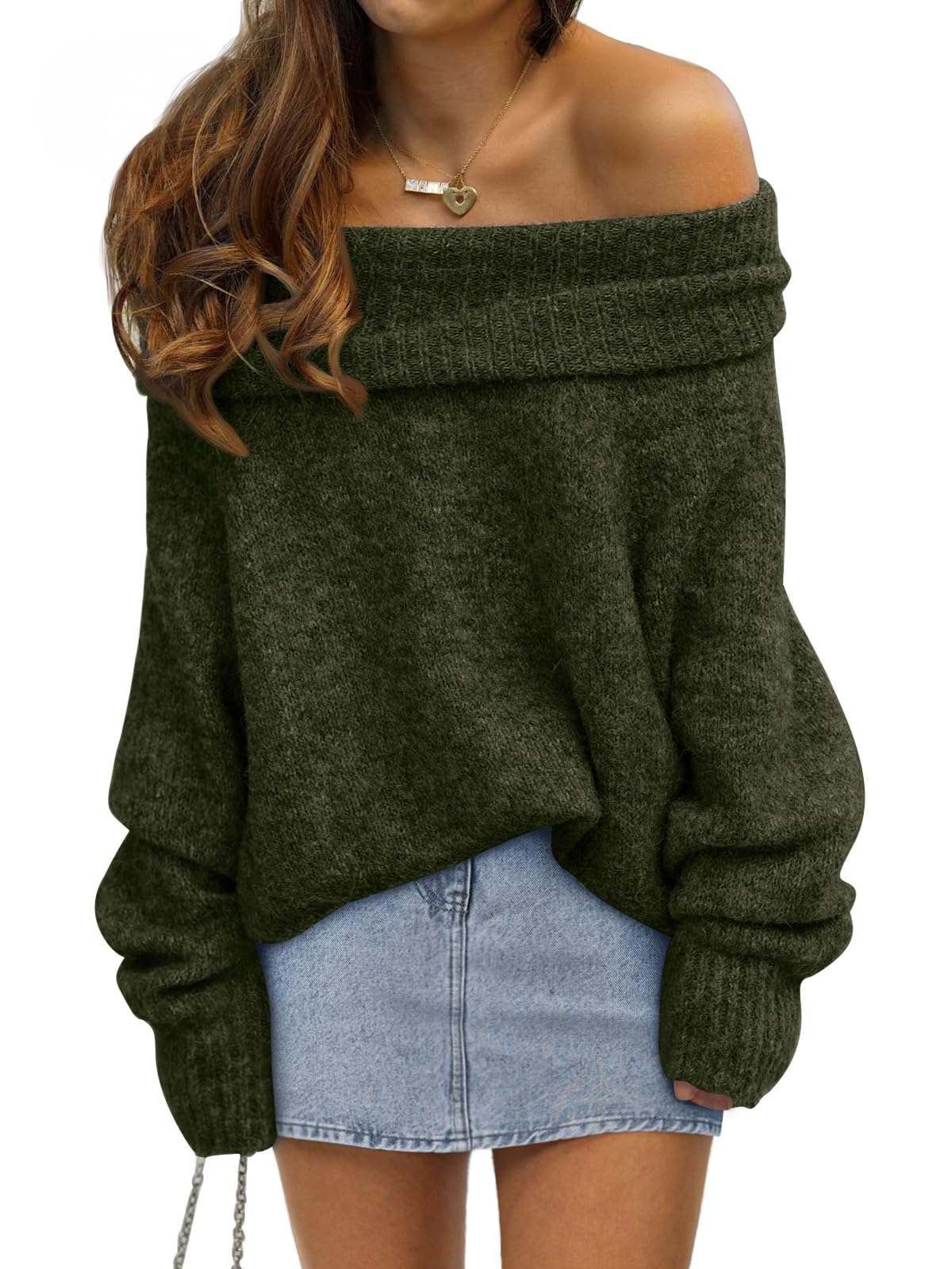 LILLUSORY Off The Shoulder Sweater Oversized Fall Going Out Tops