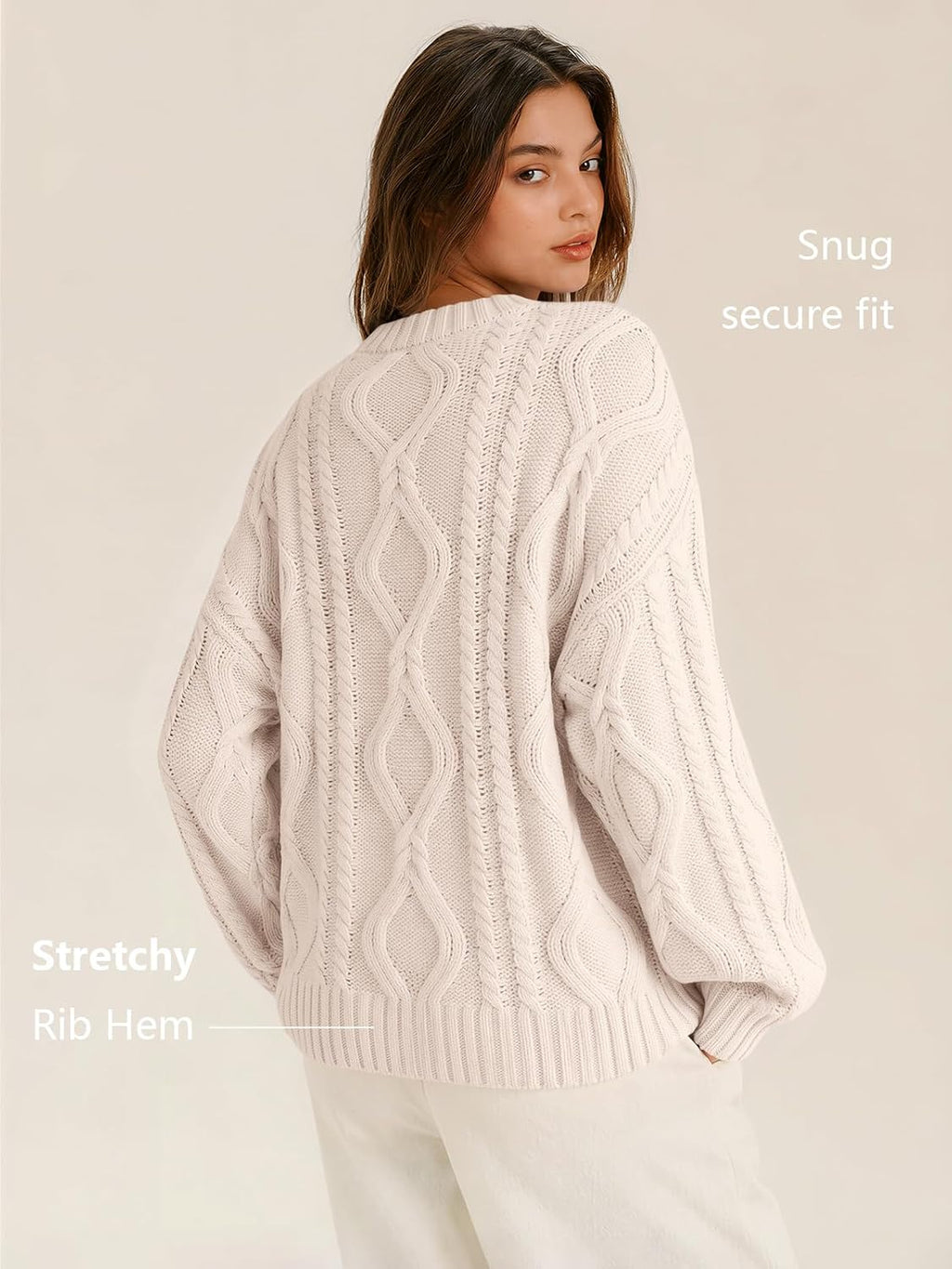 Trendy Queen Women's Oversized Cable Knit Sweaters 2026 Fall Outfits