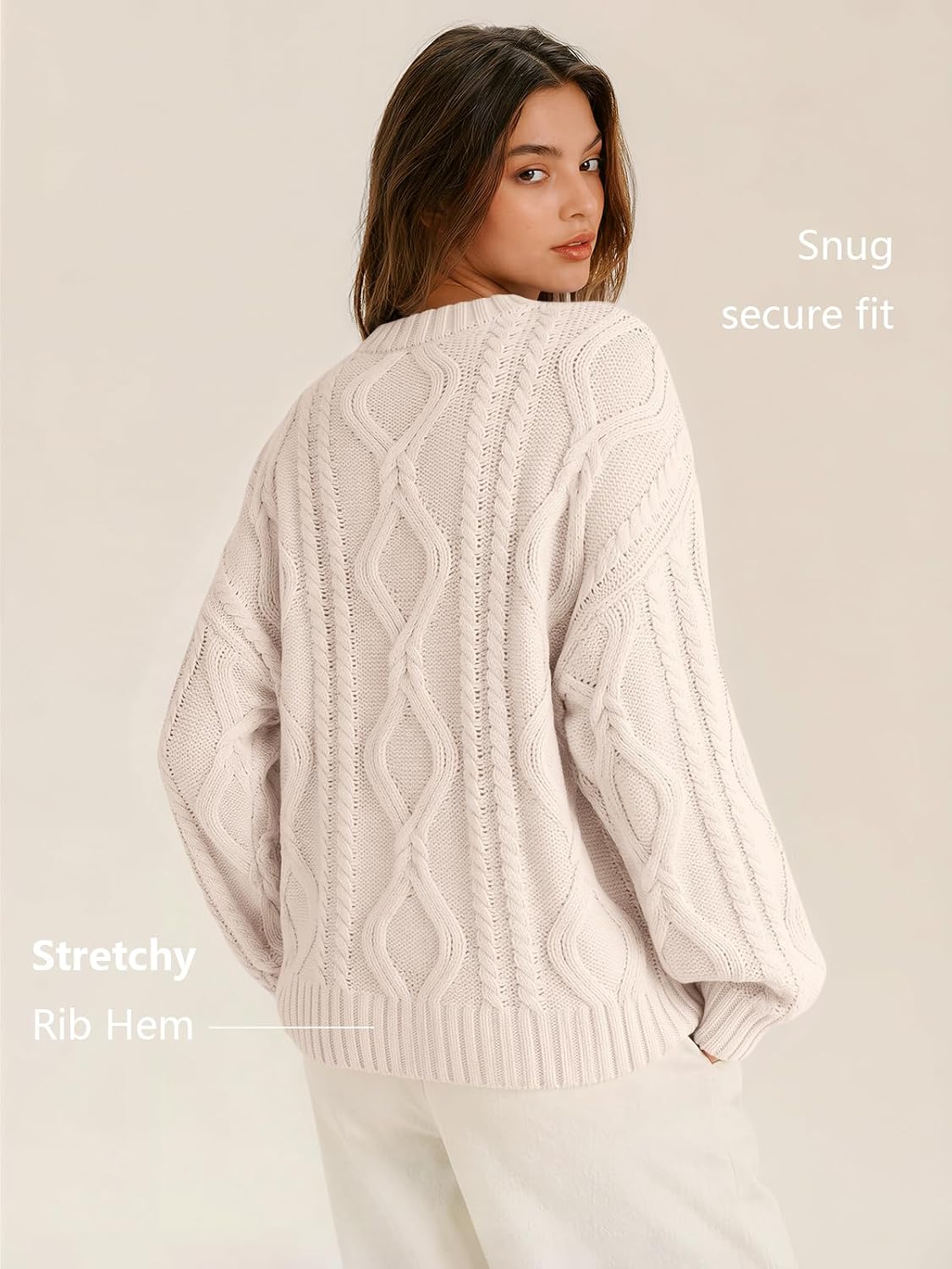 Trendy Queen Women's Oversized Cable Knit Sweaters 2026 Fall Outfits
