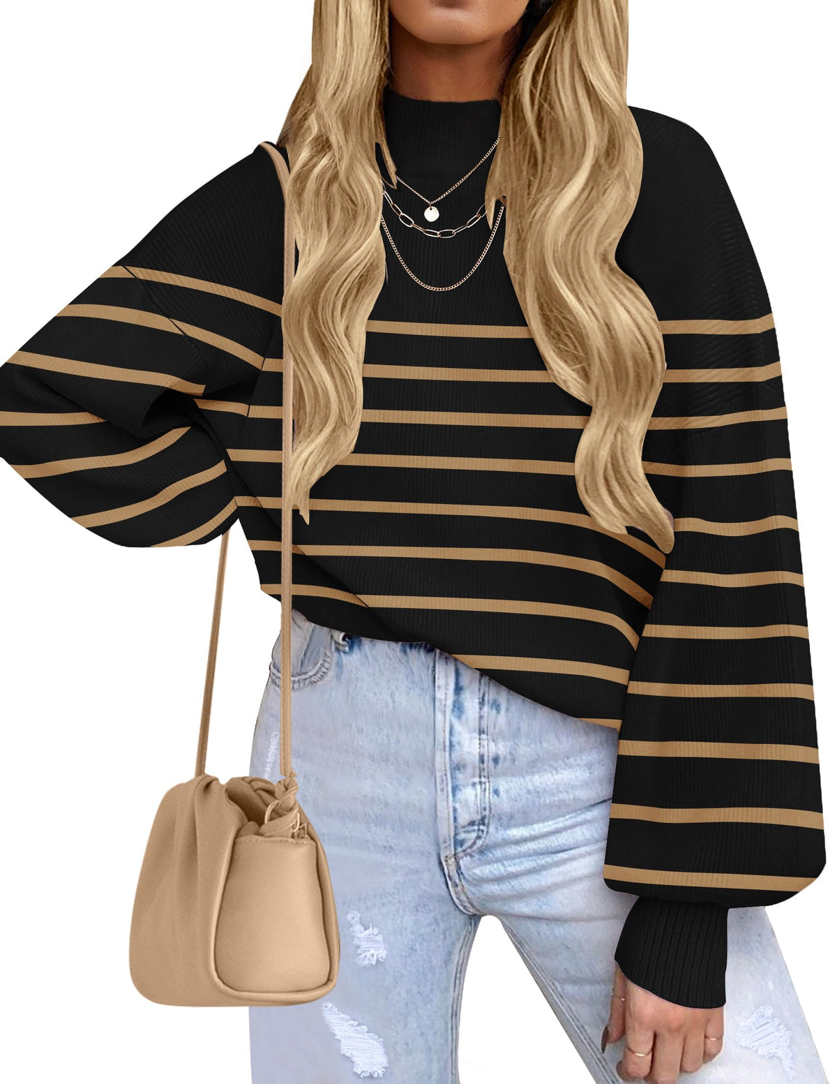 ZESICA Women's Turtleneck Oversized Sweaters 2026 Fall Outfits