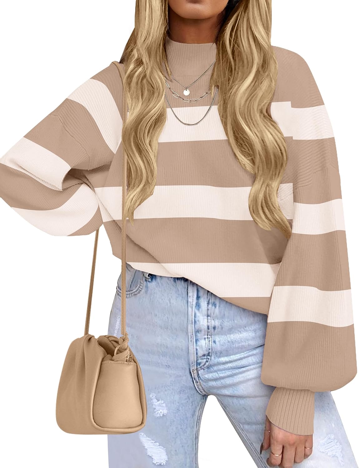 ZESICA Women's Turtleneck Oversized Sweaters 2026 Fall Outfits