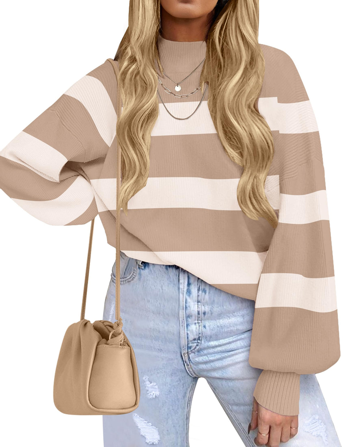 ZESICA Women's Turtleneck Oversized Sweaters 2026 Fall Outfits