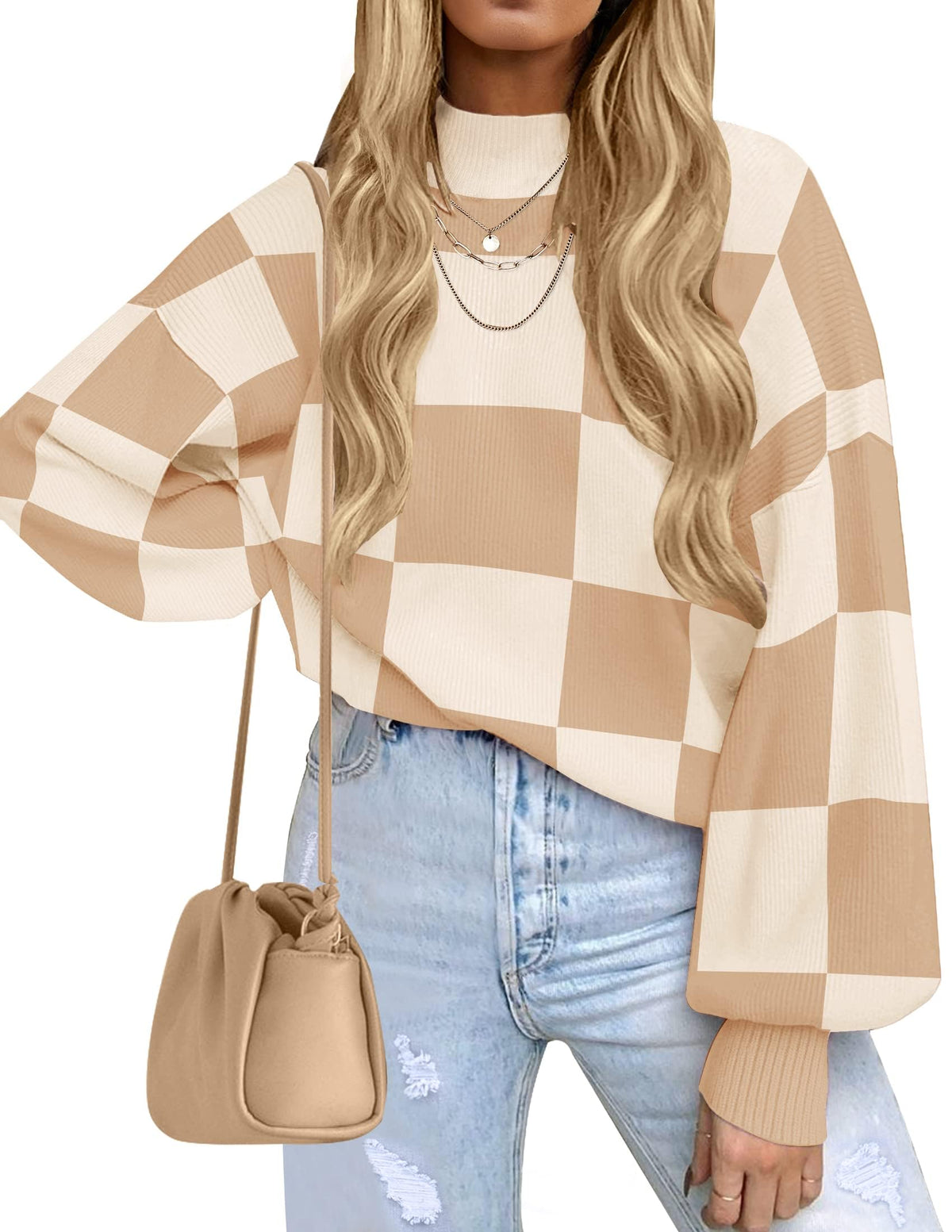 ZESICA Women's Turtleneck Oversized Sweaters 2026 Fall Outfits