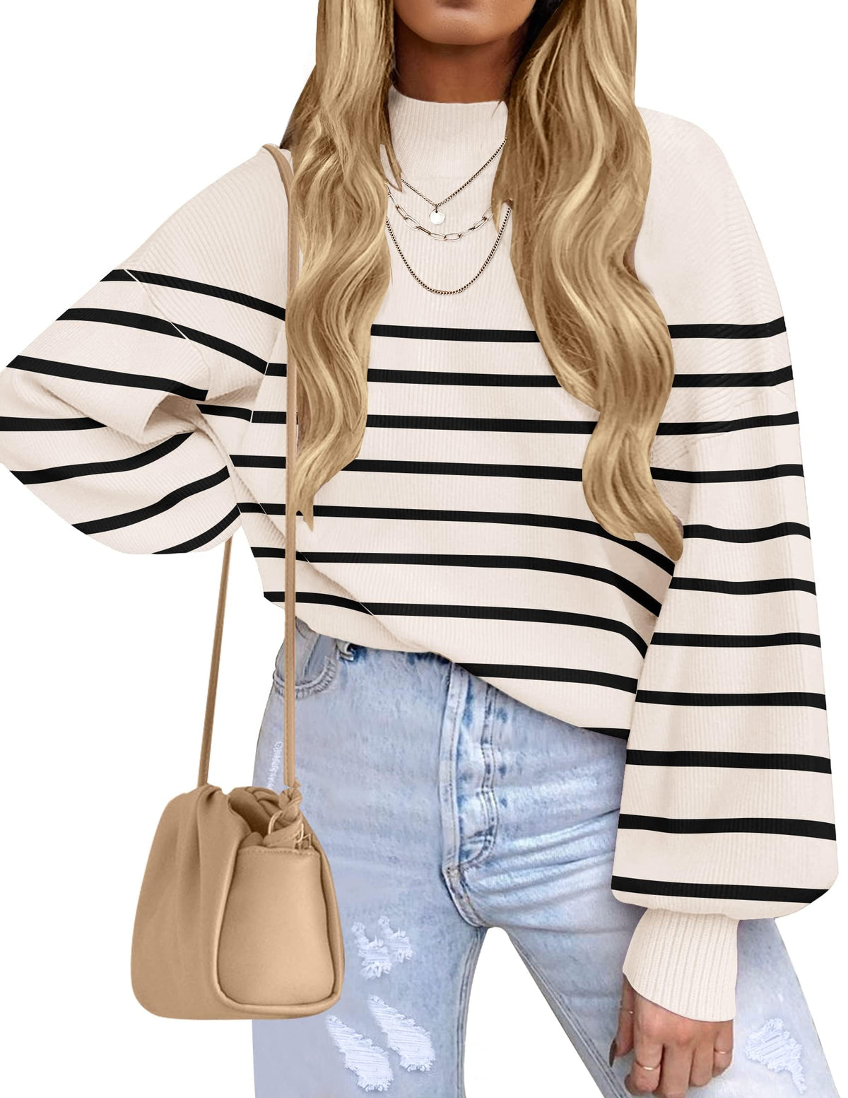 ZESICA Women's Turtleneck Oversized Sweaters 2026 Fall Outfits