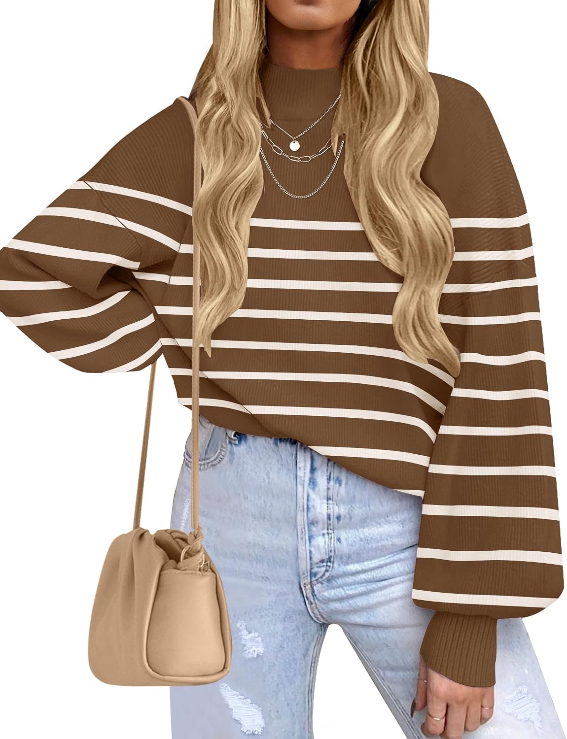 ZESICA Women's Turtleneck Oversized Sweaters 2026 Fall Outfits