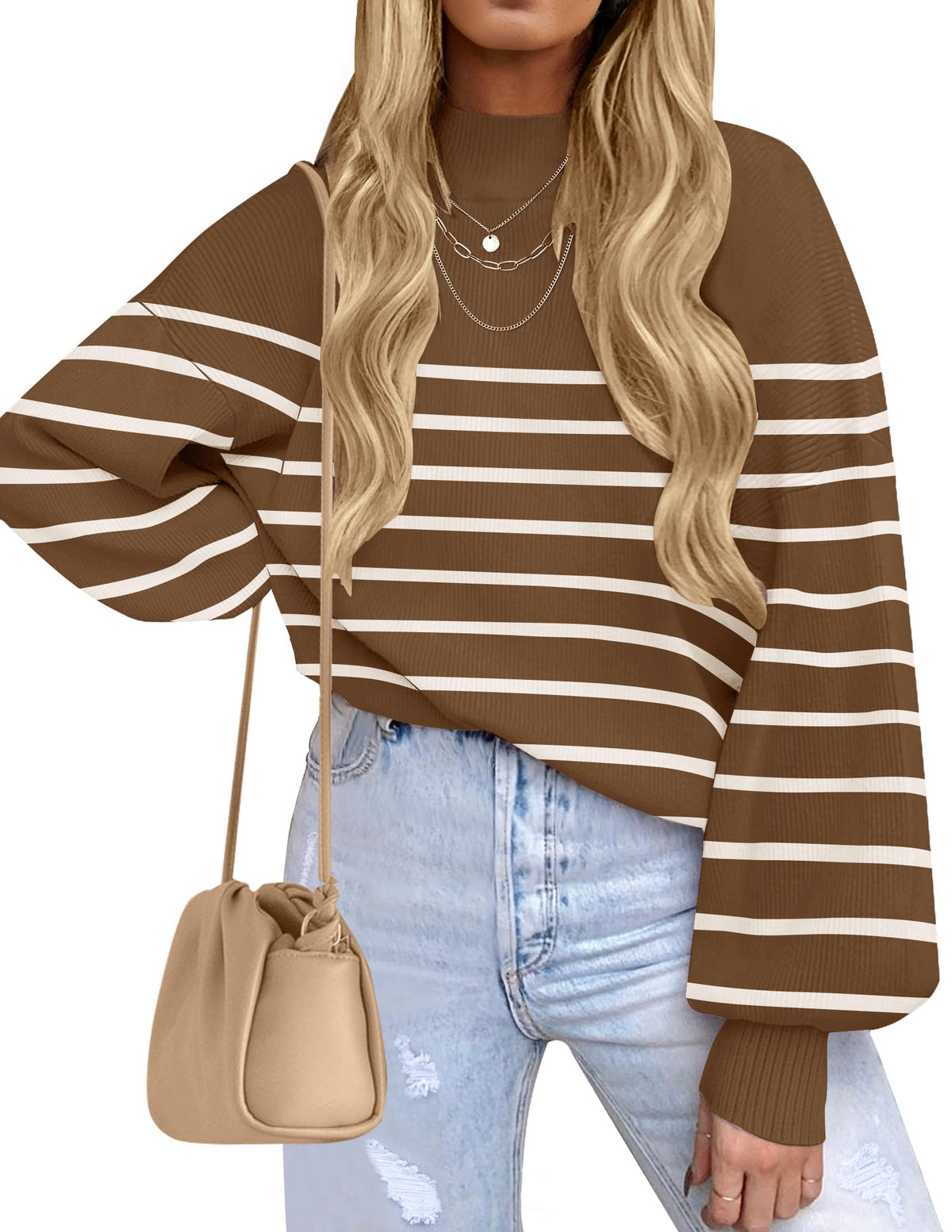 ZESICA Women's Turtleneck Oversized Sweaters 2026 Fall Outfits