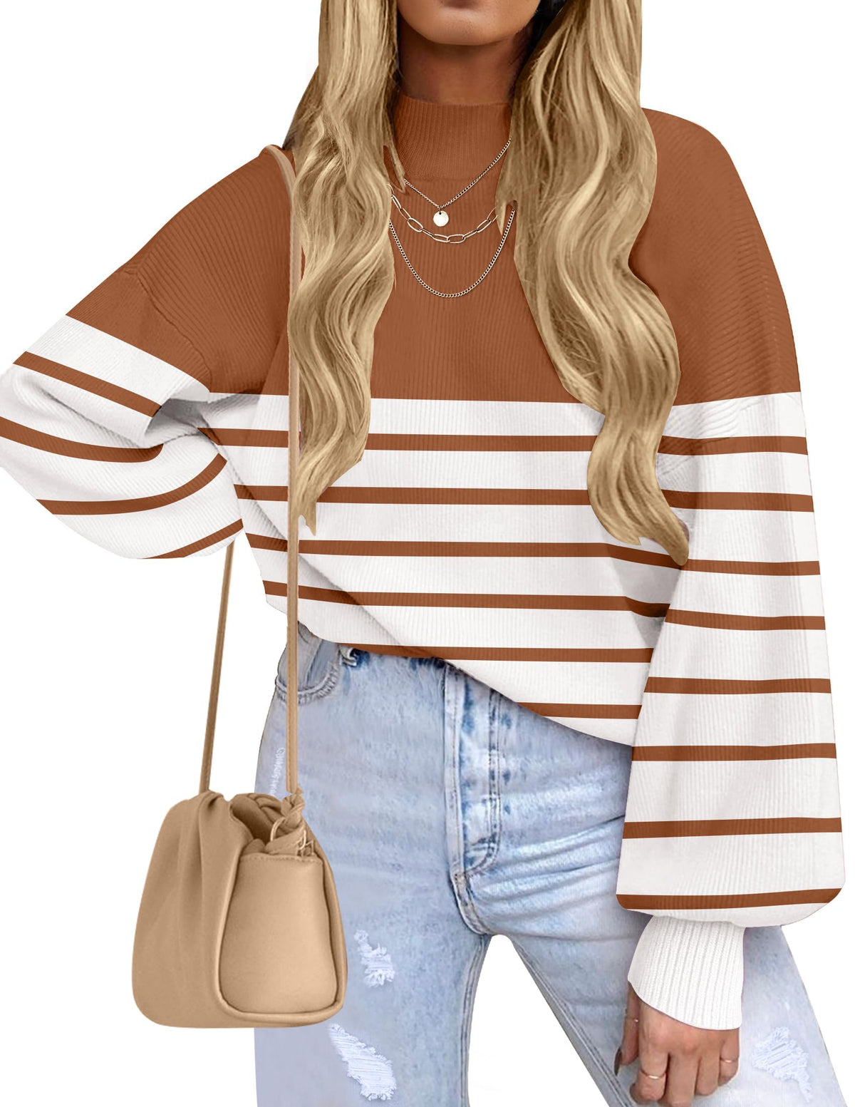 ZESICA Women's Turtleneck Oversized Sweaters 2026 Fall Outfits