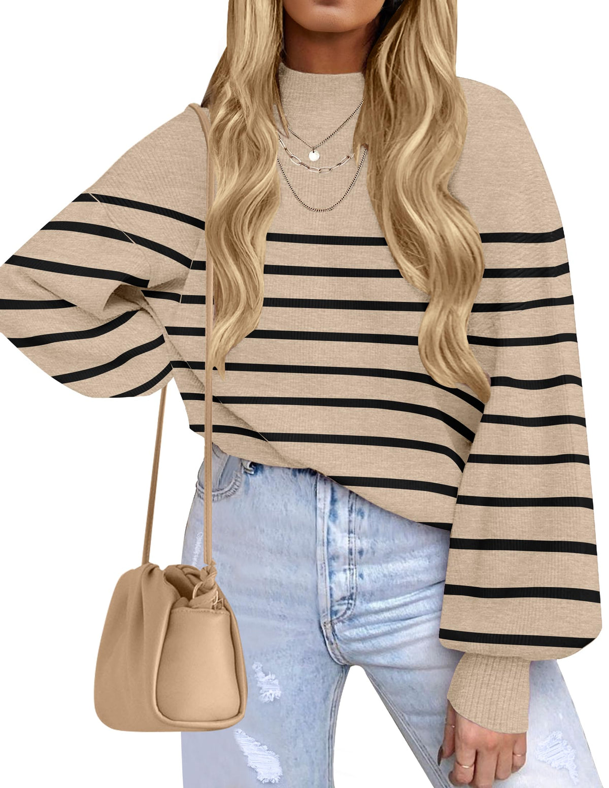 ZESICA Women's Turtleneck Oversized Sweaters 2026 Fall Outfits