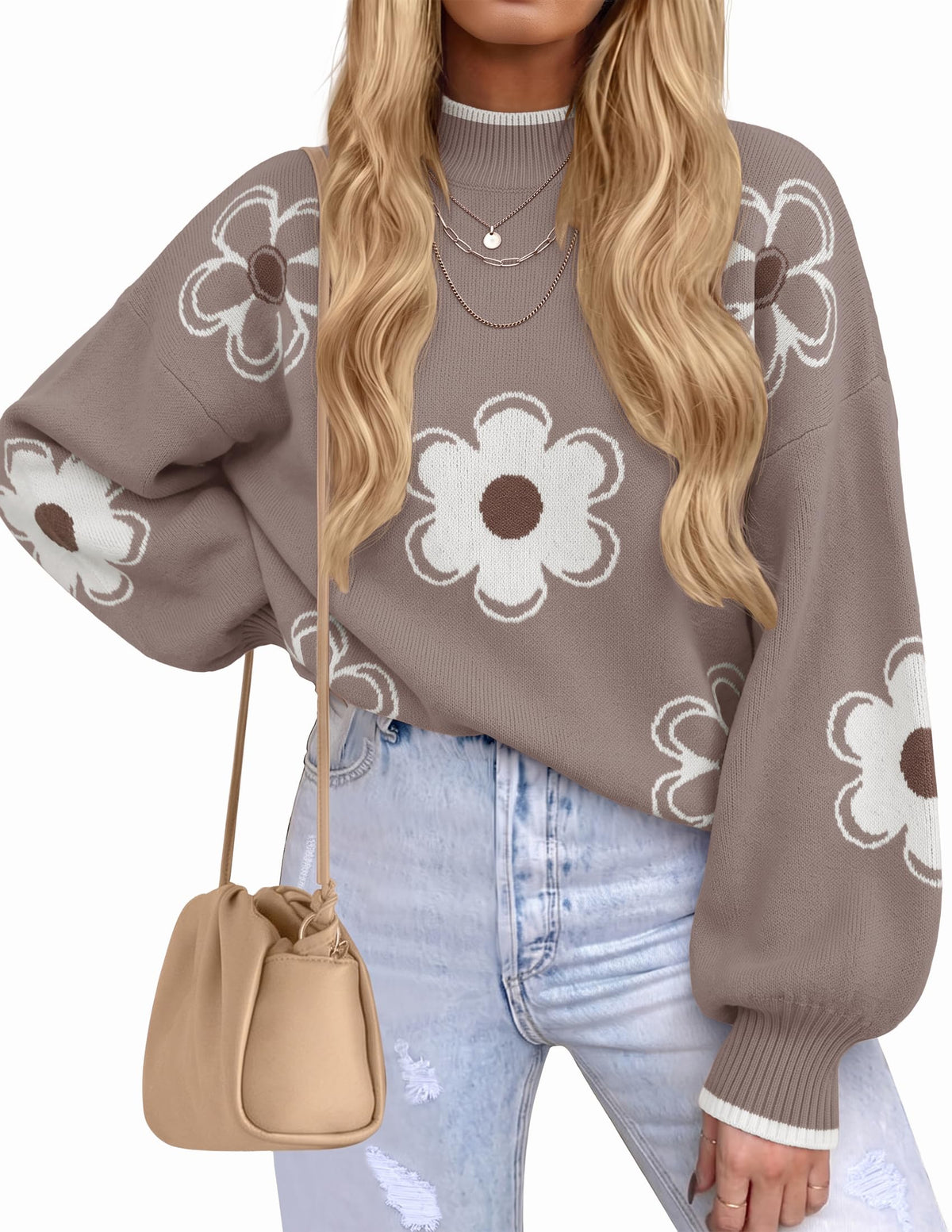 ZESICA Women's Turtleneck Oversized Sweaters 2026 Fall Outfits