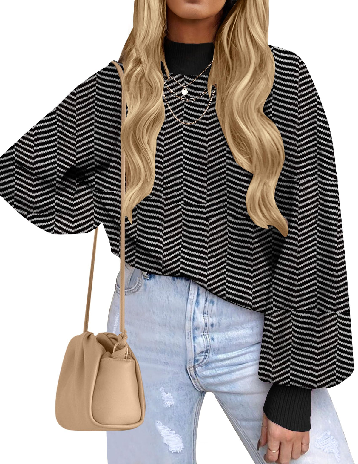 ZESICA Women's Turtleneck Oversized Sweaters 2026 Fall Outfits