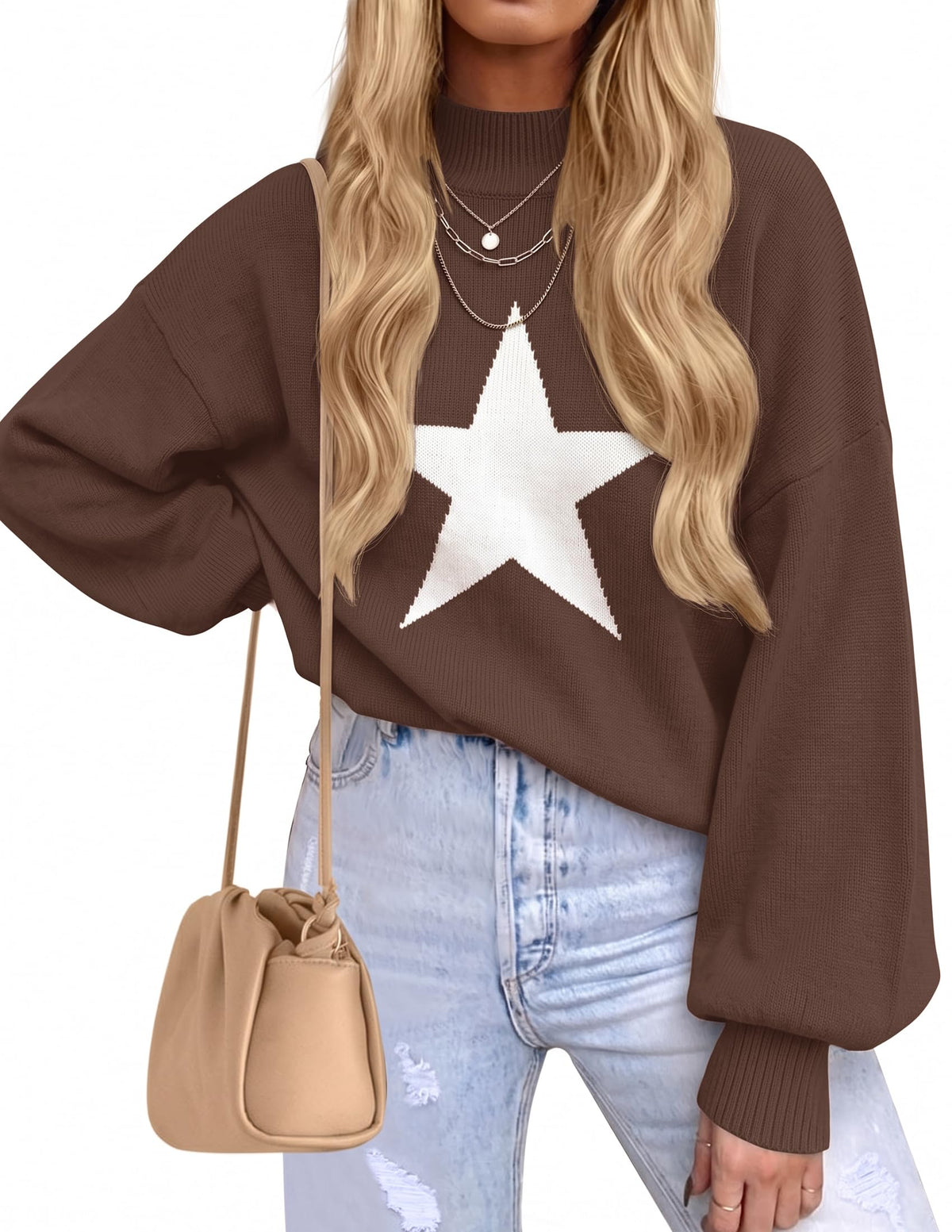 ZESICA Women's Turtleneck Oversized Sweaters 2026 Fall Outfits