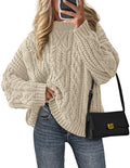 PRETTYGARDEN Womens Oversized Fall Sweaters Chunky Cable Knit Pullover Tops