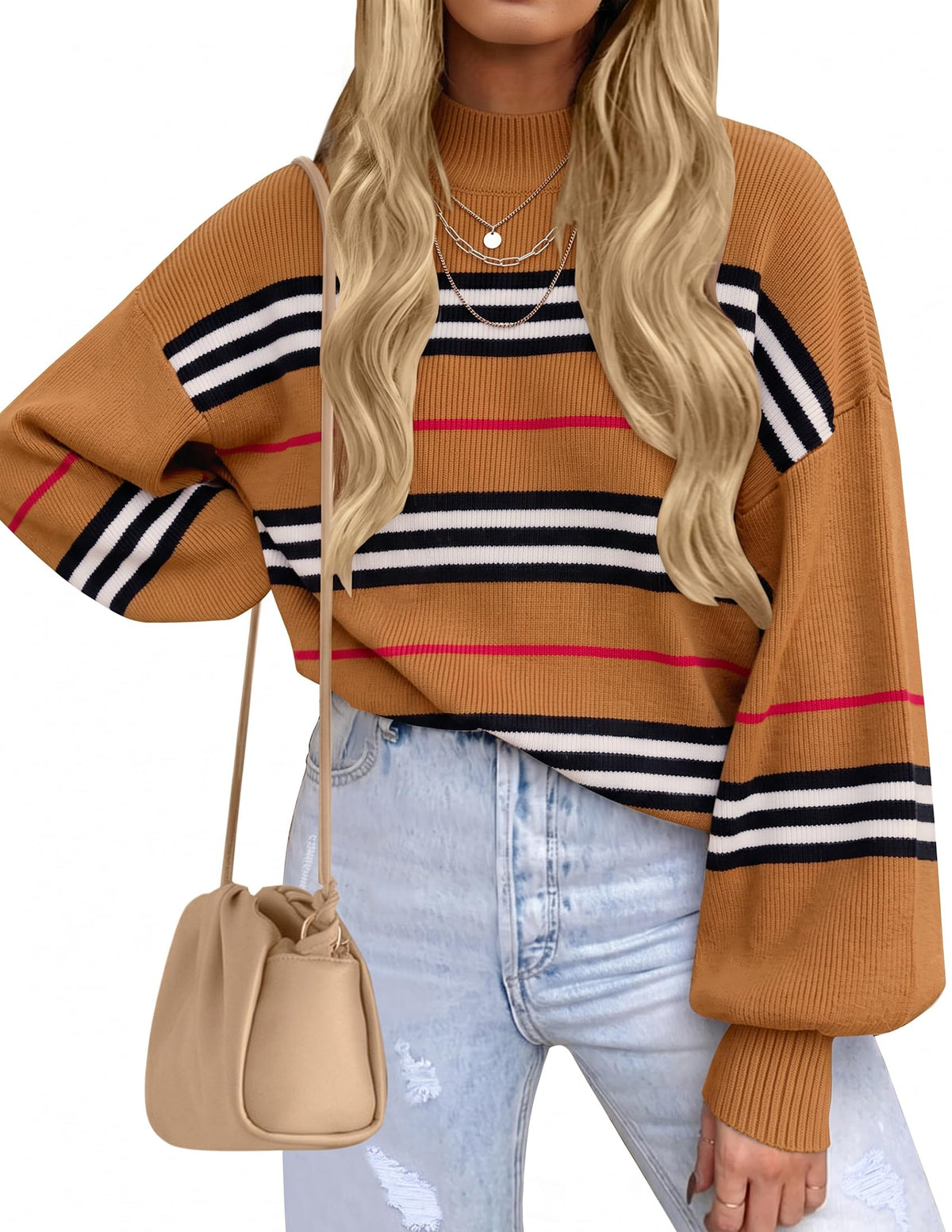ZESICA Women's Turtleneck Oversized Sweaters 2026 Fall Outfits