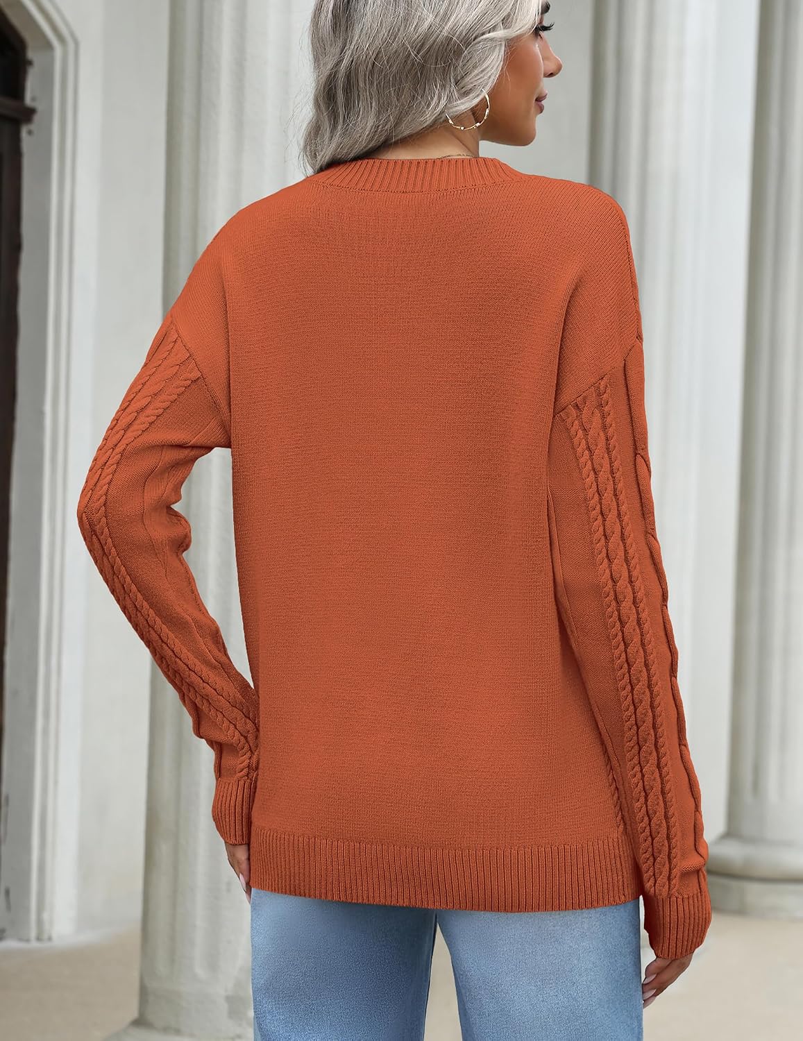 Zeagoo Cable Knit Sweaters for Women 2026 Loose Fit Casual Fall Outfits