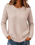 Zeagoo Cable Knit Sweaters for Women 2026 Loose Fit Casual Fall Outfits