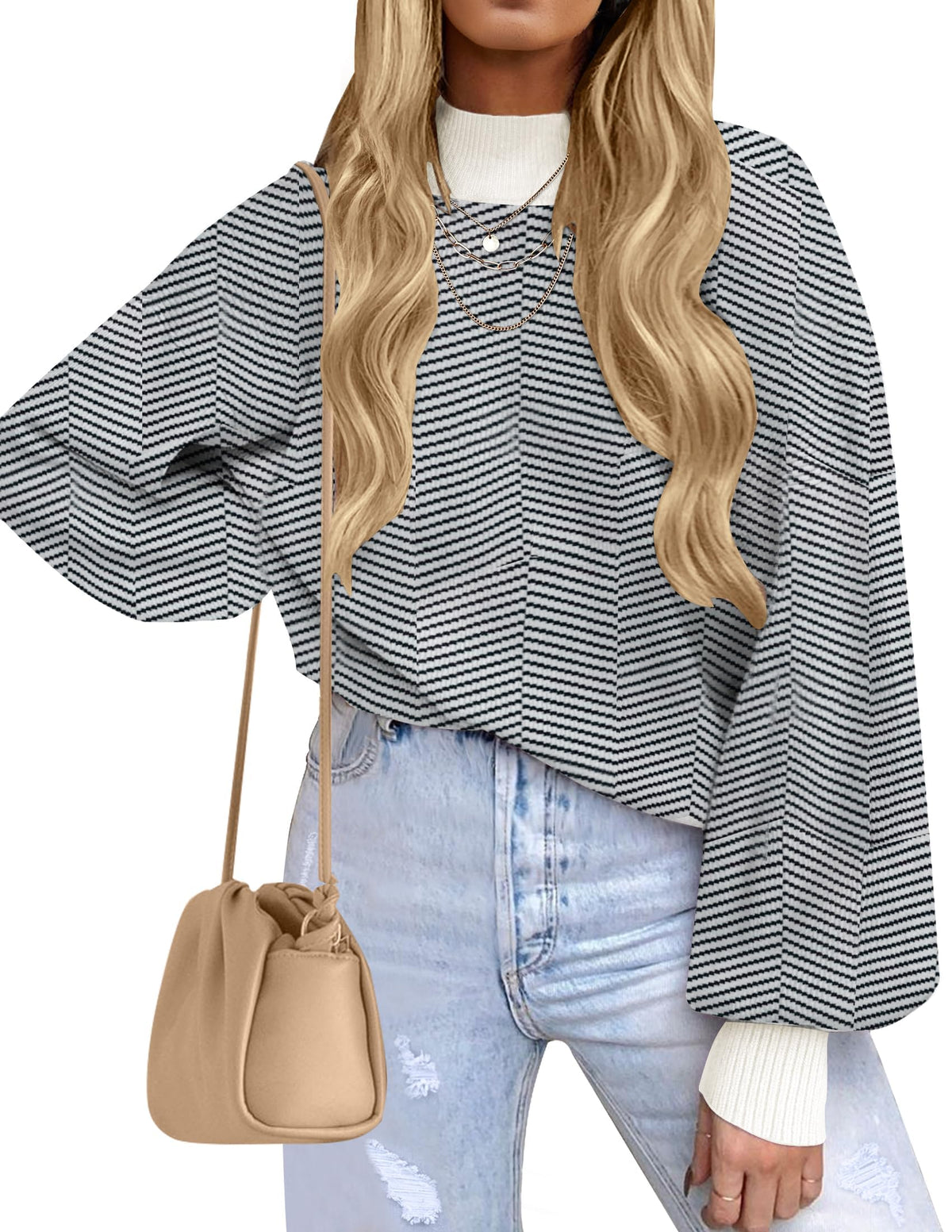 ZESICA Women's Turtleneck Oversized Sweaters 2026 Fall Outfits