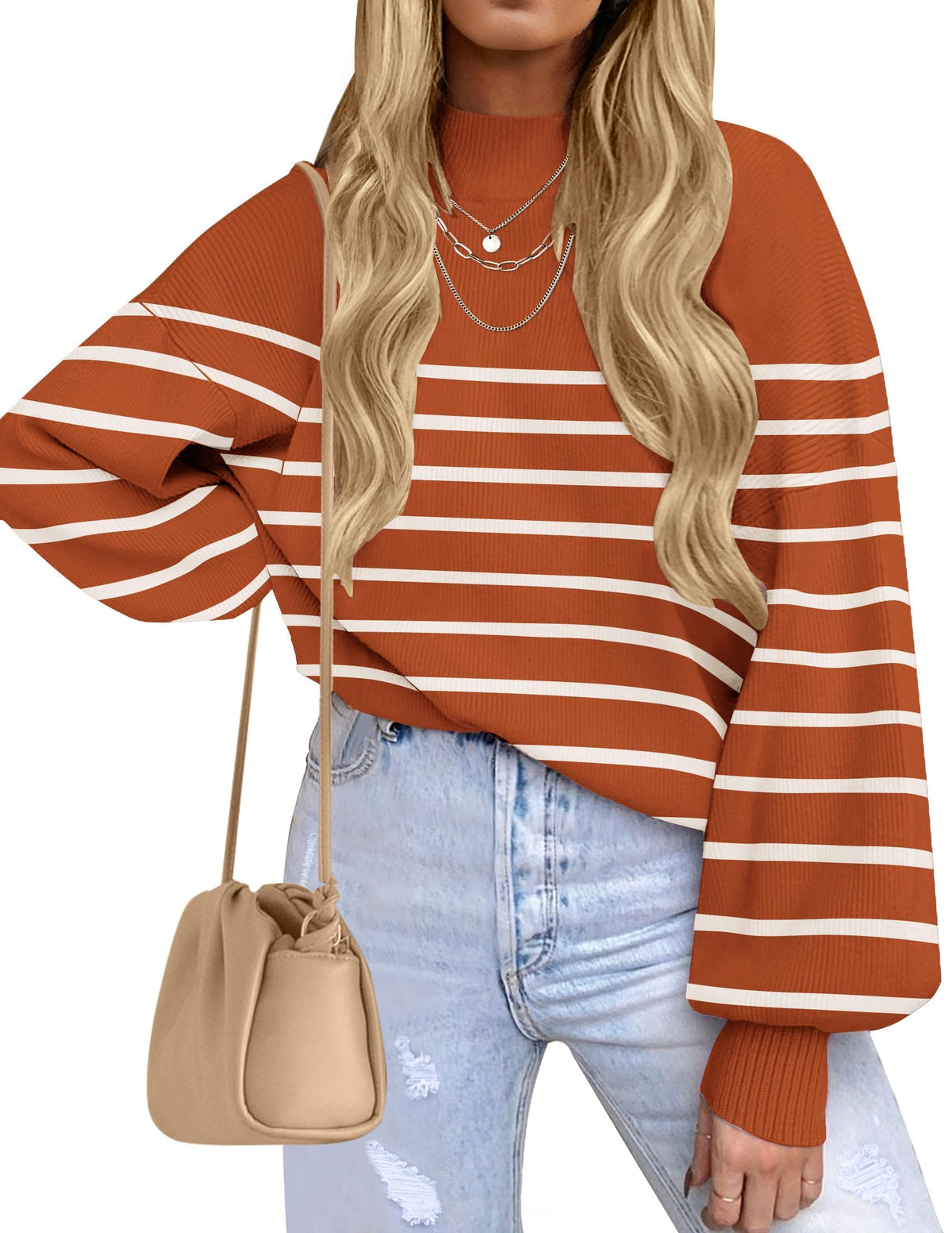 ZESICA Women's Turtleneck Oversized Sweaters 2026 Fall Outfits