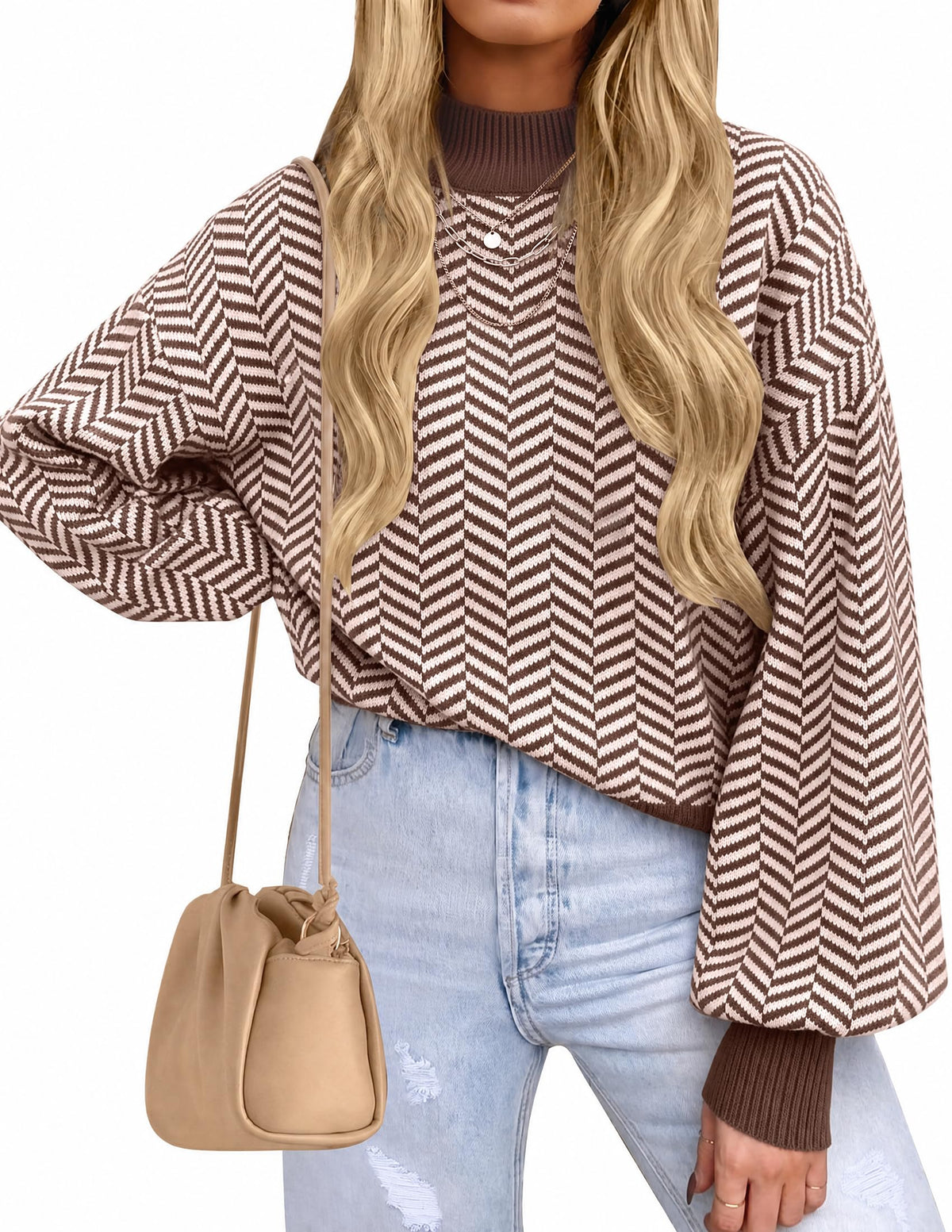 ZESICA Women's Turtleneck Oversized Sweaters 2026 Fall Outfits